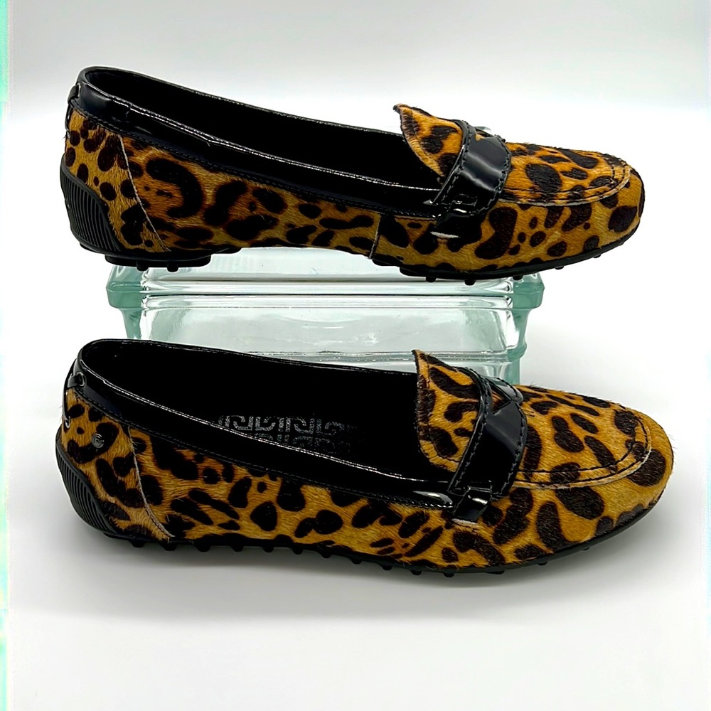 Rockport Jackie Penny Loafers Leopard Print AdiPRENE Comfort shoe Womens size 6